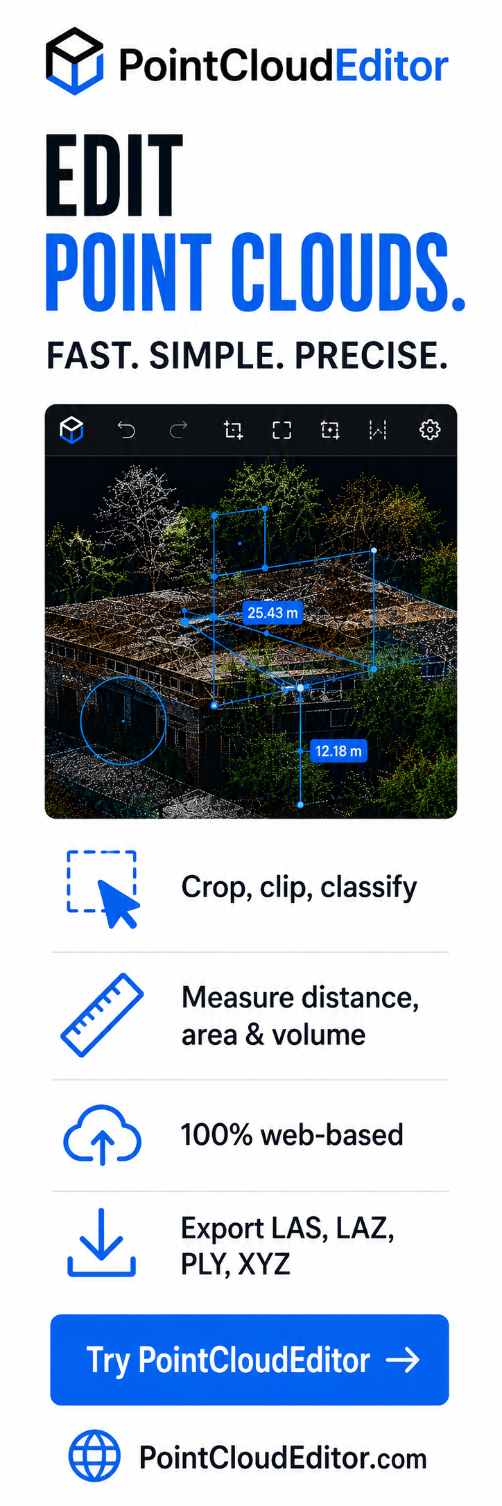 Use PointCloudEditor to edit point clouds from your drone